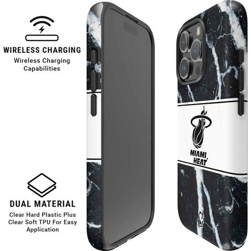 NBA Miami Heat Marble iPhone 16 Pro Magsafe Impact Case